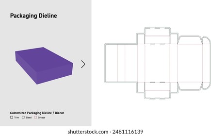 Flip Top Box Dieline, Box with Buckles Lock DielinePackage Dieline, Box Dieline, Custom Size box dieline