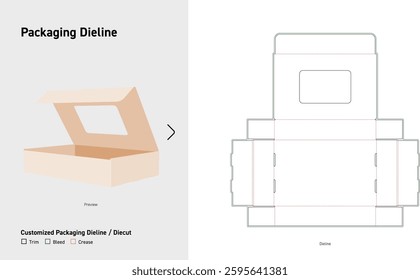 Flip Top Box with Window Display Dieline
