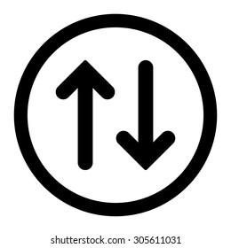 Flip vector icon. This rounded flat symbol is drawn with black color on a white background.