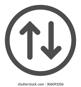 Flip vector icon. This rounded flat symbol is drawn with gray color on a white background.