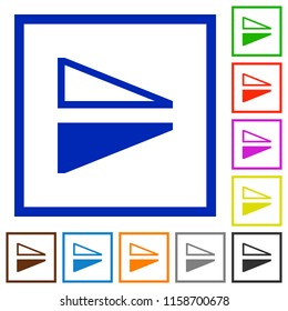 Flip vertical flat color icons in square frames on white background