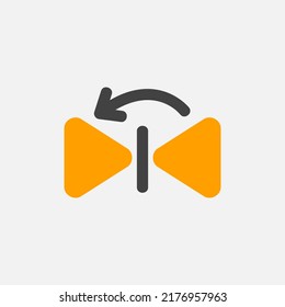 Voltear icono vertical en estilo plano sobre el editor de texto, usar para la presentación de aplicaciones móviles del sitio web