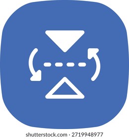 Icono de la Vertical del tirón, símbolo de la Imagen inferior superior del espejo