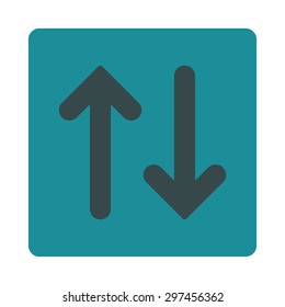 Flip Vertical icon from Primitive Buttons OverColor Set. This rounded square flat button is drawn with soft blue colors on a white background.