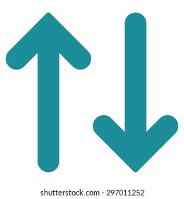 Flip Vertical icon from Primitive Set. This isolated flat symbol is drawn with soft blue color on a white background, angles are rounded.