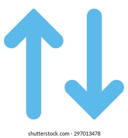 Flip Vertical icon from Primitive Set. This isolated flat symbol is drawn with blue color on a white background, angles are rounded.