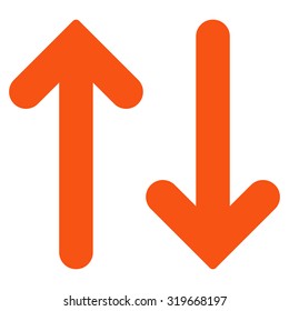 Flip Vertical icon from Primitive Set. This isolated flat symbol is drawn with orange color on a white background, angles are rounded.
