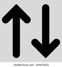 Flip Vertical icon from Primitive Set. This isolated flat symbol is drawn with black color on a light gray background, angles are rounded.