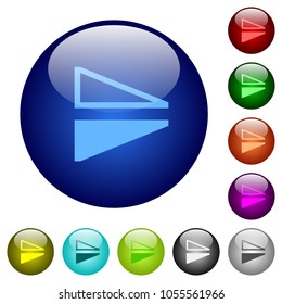 Flip vertical icons on round color glass buttons