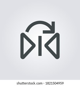 flip vertical right Icon. flip vertical right symbol isolated on Gradient background. Vector Illustration