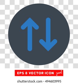 Flip Vertically round icon. Vector EPS illustration style is flat iconic bicolor symbol, smooth blue colors, transparent background.