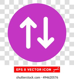 Flip Vertically round icon. Vector EPS illustration style is flat iconic bicolor symbol, white and violet colors, transparent background.