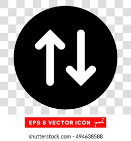 Flip Vertically round icon. Vector EPS illustration style is flat iconic bicolor symbol, white and black colors, transparent background.
