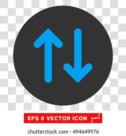 Flip Vertically round icon. Vector EPS illustration style is flat iconic bicolor symbol, blue and gray colors, transparent background.