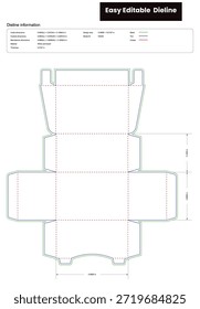 flip_top_boxes_lock_inserts dieline template box dieline die lines packaging custom dieline  box cardboard  pizza box dieline printable product packaging layout,