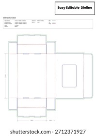 flip_top_boxes_window_display dieline template box dieline die lines packaging custom dieline  box cardboard box dieline pizza  printable product packaging layout,