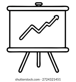 Flipchart Presentation Board Line Illustration