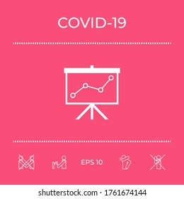 Voltear gráfico, pantalla de proyección con un gráfico. Elementos gráficos para su diseño