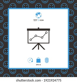 Flip-chartwith a graph. Web icon.