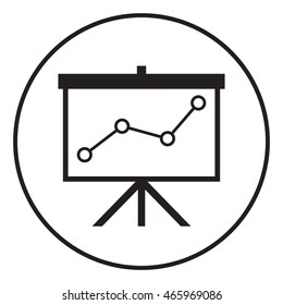 Flip-chartwith a graph. Web icon.