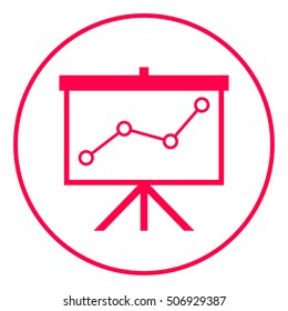 Flip-chartwith a graph. Web icon.