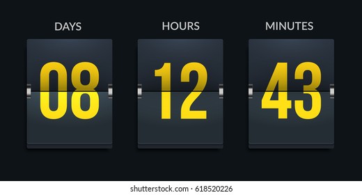 Flip-clock countdown timer. Eps10 vector.