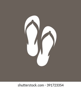 Flip-Flop Icon on Dark Gray Color. Eps-10.