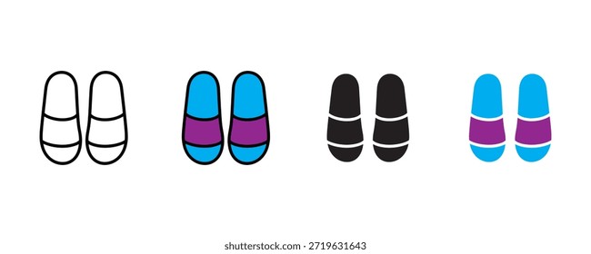 ícone de flip-flop definir vetor em fundo branco. ícone de flip flop macho. ilustração de vetor.
