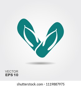 Flip-Flop icon vector. Flat icon isolated on the white background. Vector illustration.