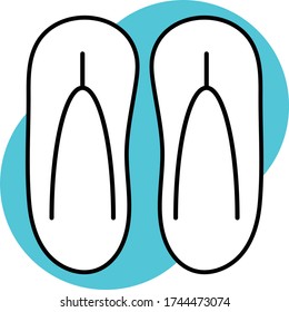 Flip-flop on blue background, isolated image, vector illustration