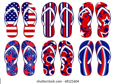 patriotic flip flops