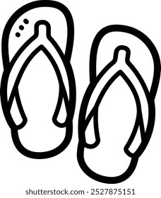 Flip-flops doodle vector icon and illustration