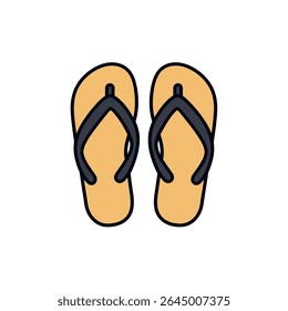 Flipflops footwear display summer vibe on white background icon