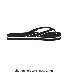 Flip-flops icon in  black style isolated on white background. Shoes symbol stock vector illustration.