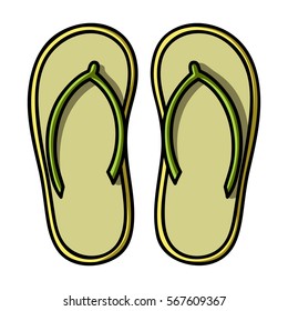 Flip-flops icon in cartoon style isolated on white background. Surfing symbol stock vector illustration.