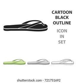 Flip-flops icon in cartoon style isolated on white background. Shoes symbol stock vector illustration.