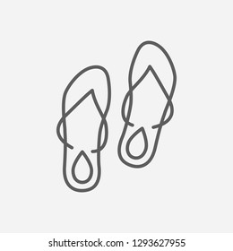 Flip-flops icon line symbol. Isolated vector illustration of  icon sign concept for your web site mobile app logo UI design.