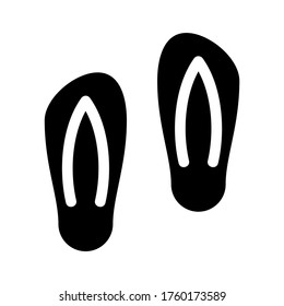 icono de flip-flops o logotipo símbolo de signo aislado ilustración vectorial - iconos vectoriales de estilo negro de alta calidad
