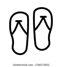 icono de flip-flops o logotipo símbolo de signo aislado ilustración vectorial - iconos vectoriales de estilo negro de alta calidad
