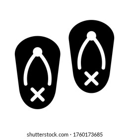 flip-flops icon or logo isolated sign symbol vector illustration - high quality black style vector icons
