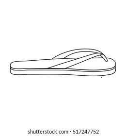 Flip-flops icon in outline style isolated on white background. Shoes symbol stock vector illustration.