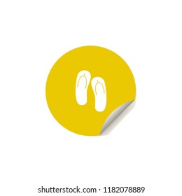 flip-flops icon in sticker style. One of summer pleasure collection icon can be used for UI, UX