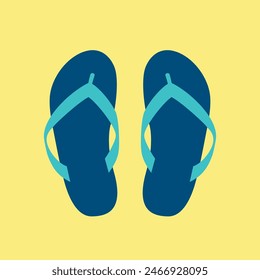 Flip-flops icon. Symbol of beach, vacation or rest. Attribute of travel, sea or summer.