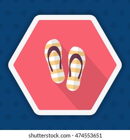 Flip-flops icon, Vector flat long shadow design. Transport concept.