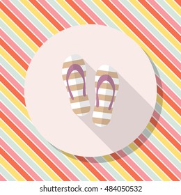 Flip-flops icon, Vector flat long shadow design. Transport concept.