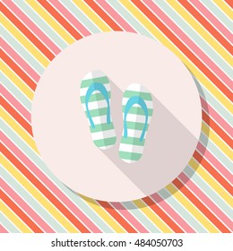 Flip-flops icon, Vector flat long shadow design. Transport concept.