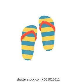 Flip-flops isolated on a white background. Vector illustration.