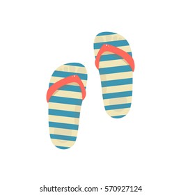 Flip-flops isolated on a white background. Vector illustration.