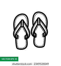 Flip-flops line art icon design vector