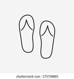 Flip-flops line icon